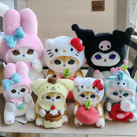 Kawaii Mofusand Shark Cat Games Plush Toys Backpack Keychain Creative Cute Cartoon Stuffed Doll Accessories Friend Birthday Gift