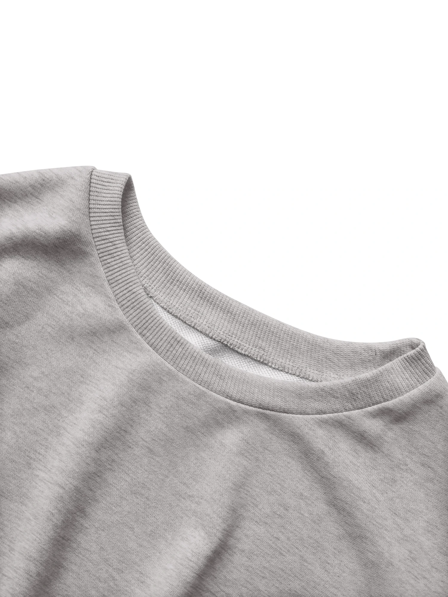 Lässiges Damen-Sweatshirt mit Rundhalsausschnitt, langärmliges Pullover-Oberteil mit geraffter Taille und seitlichen Knöpfen, einfarbig, schmale Passform, Streetwear – Detail 13