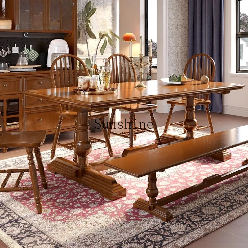 

Residential furniture American retro solid wood desk home office, writing desk computer