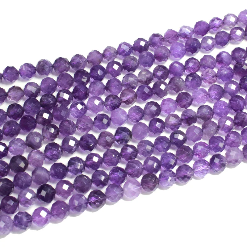 AAA High Quality Faceted Round Citrine Tourmaline Labradorite Apatite Amethyst For Jewelry Making DIY Bracelet Necklace 2-10MM