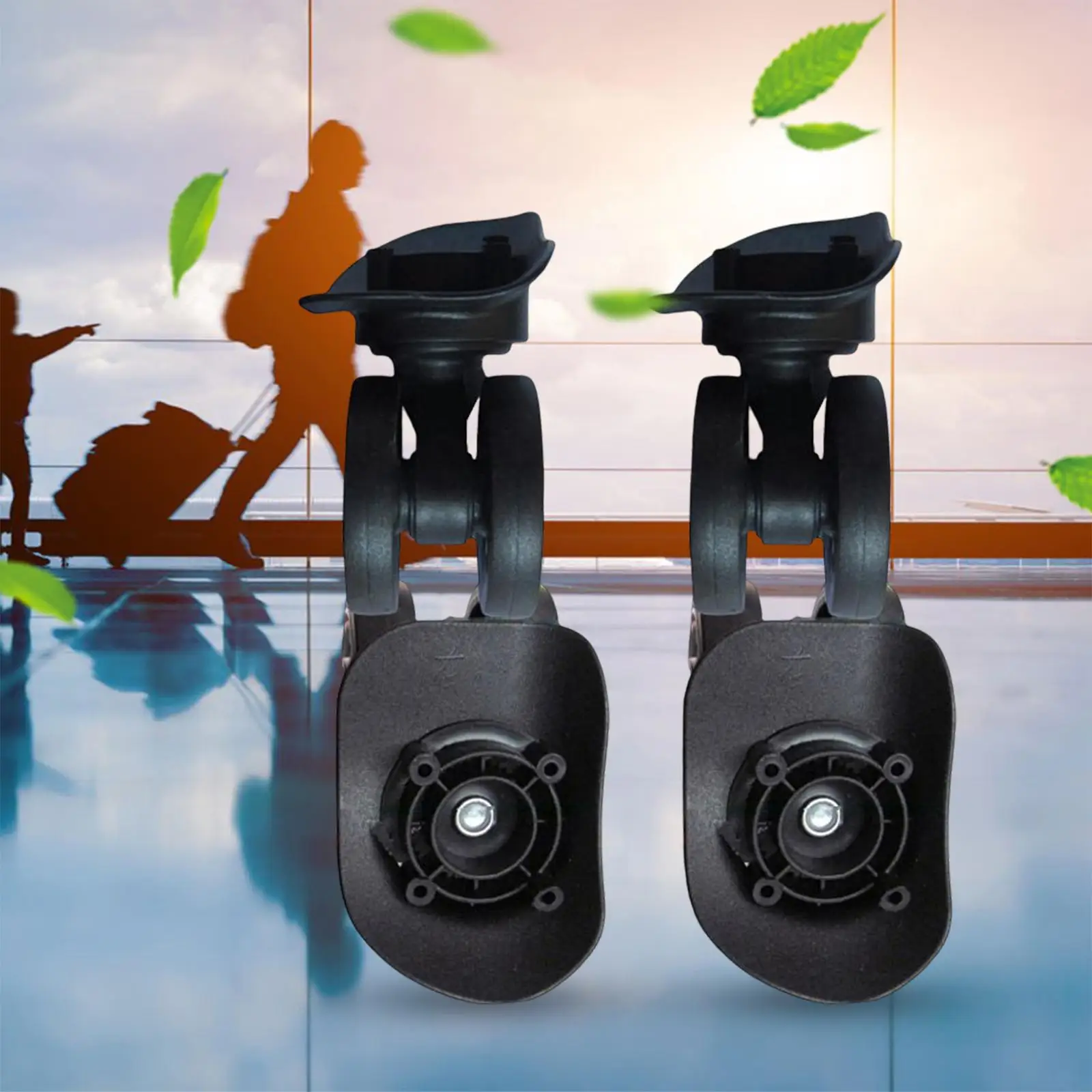 2 Pieces Luggage Replacement Wheels Roller Swivel Casters Suitcase Spare Heavy Load Material Suitable for Travel