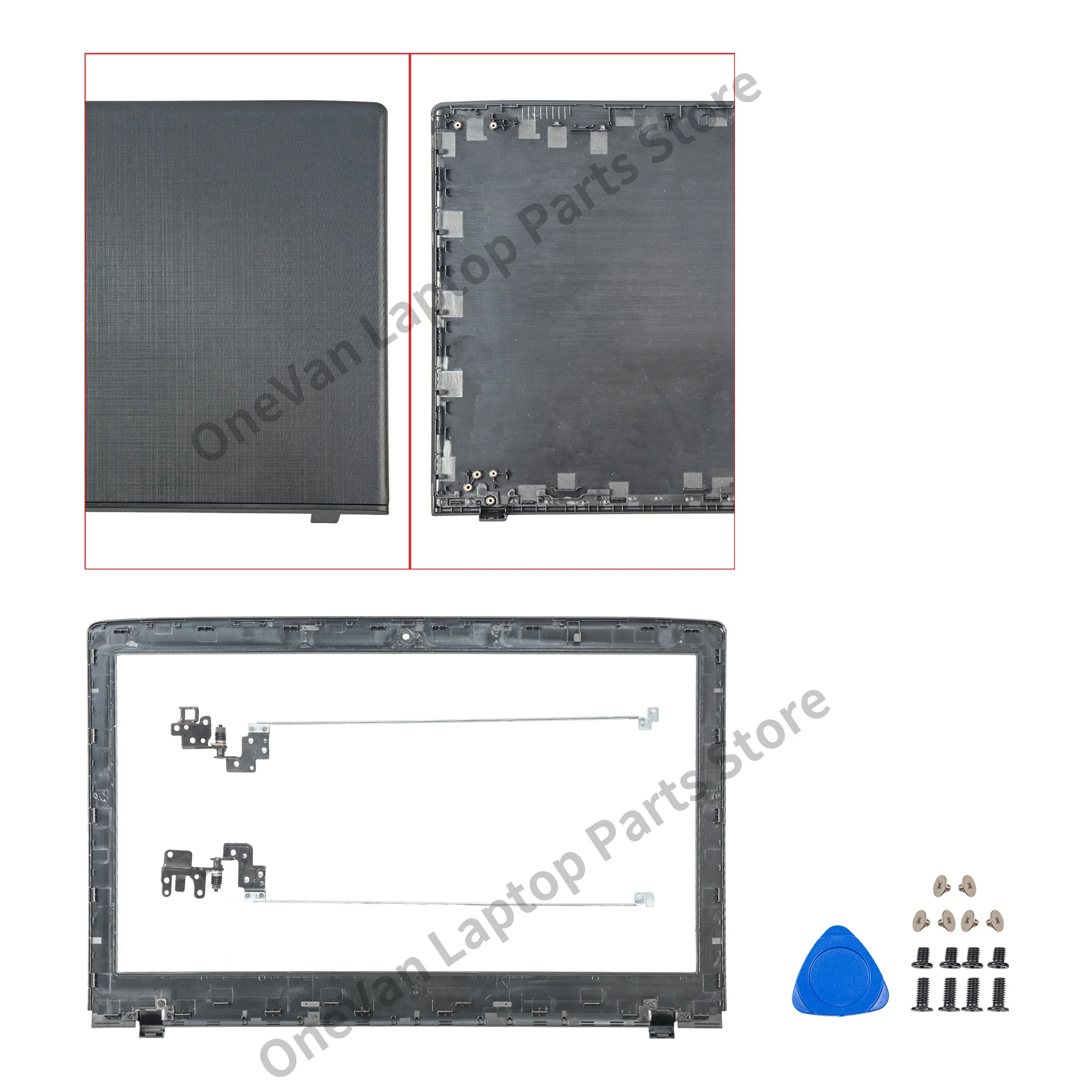 

Новая часть для Aspire E5-575 E5-575G E5-523 E5-553 E5-576 Задняя крышка ЖК-дисплея Петли передней панели Задняя крышка Черный пластик 15 дюймов