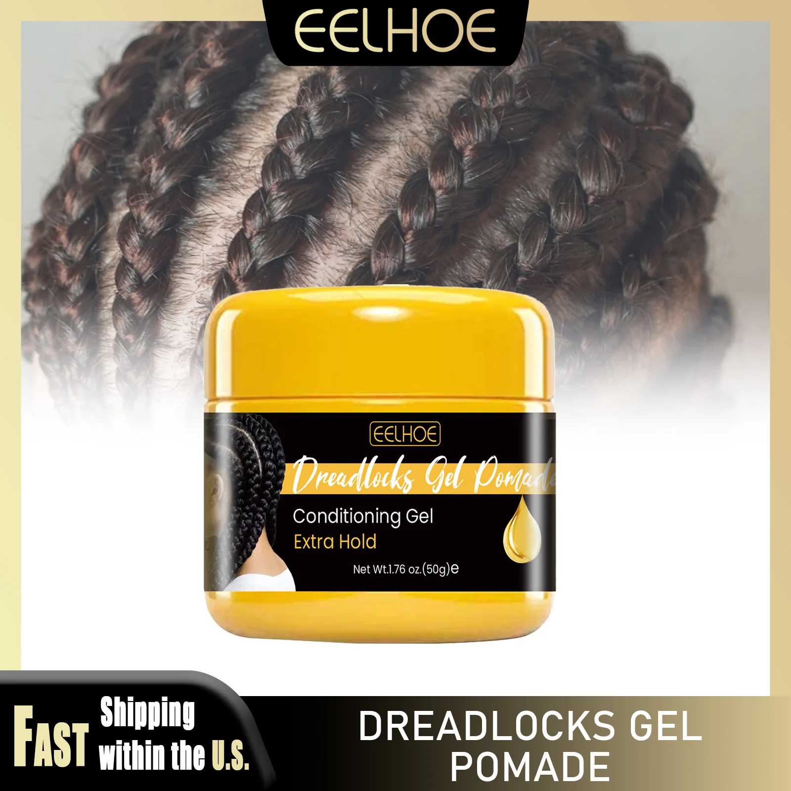 

EELHOE 50 г гель для дредов, биотин, завитки, помада, контроль кромок, длительная фиксация, более сильные натуральные ингредиенты, воск для укладки волос