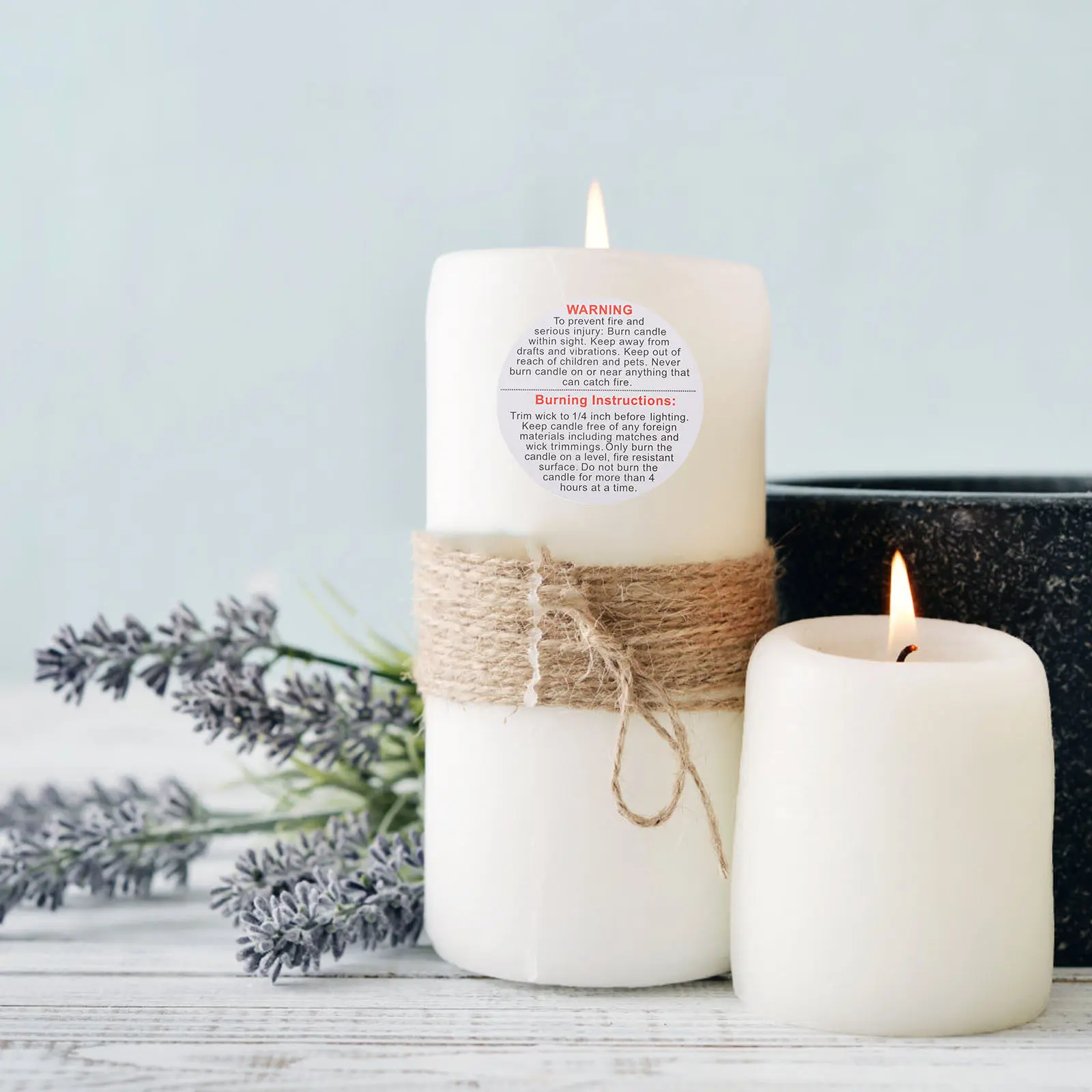 

Flame Hazard Warning Labels Jar Safety Stickers for Soy Wax Candles Tins Votive Containers Caution Decals