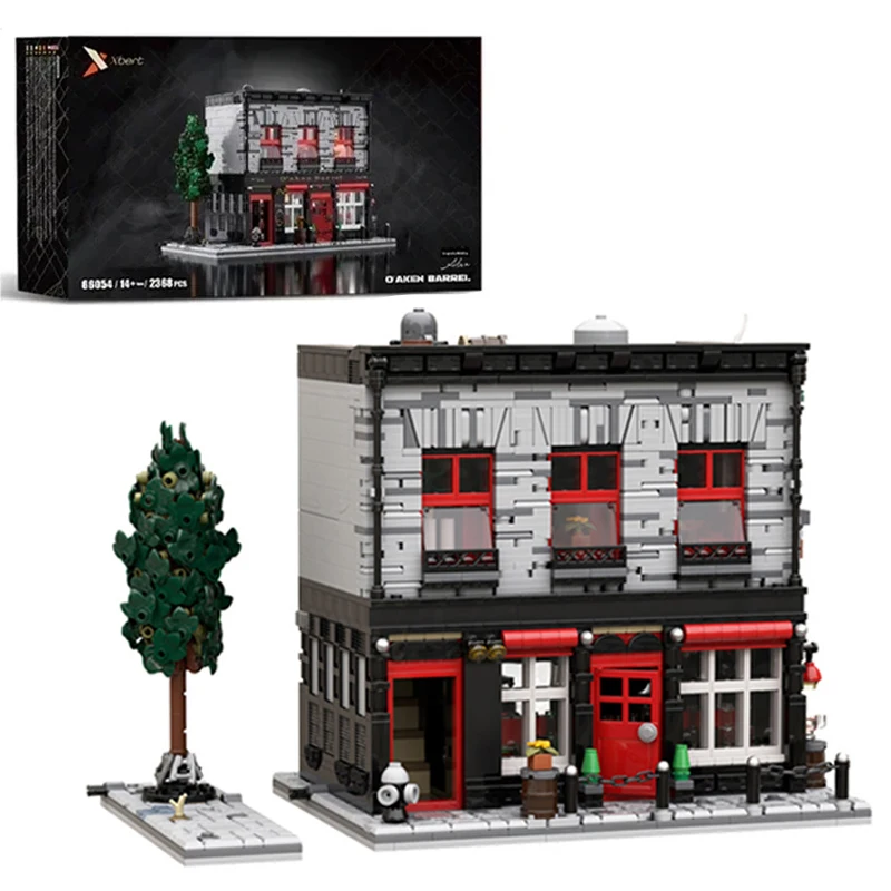 

2368PCS Vintage Pub Building Blocks Creative Scarlet Tavern Model Bricks Desktop Decoration Diy Toys For Kids Holiday Gifts