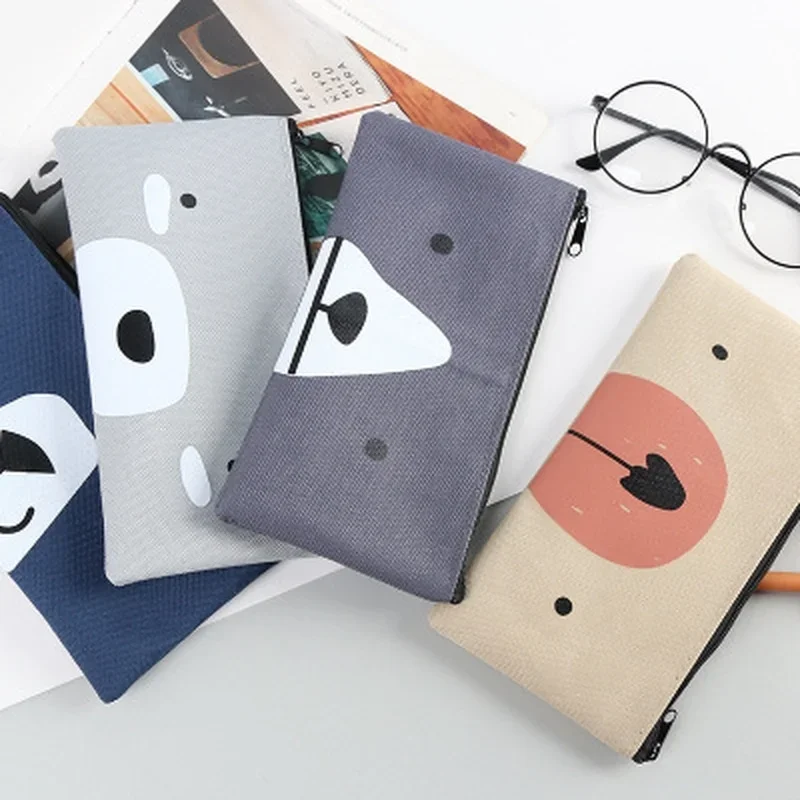 Imagem -04 - Estojo de Lápis de Lona Criativo Bolsas de Caneta dos Desenhos Animados Japonês Desktop Organization Lápis Pouch Papelaria Escolar e Escritório