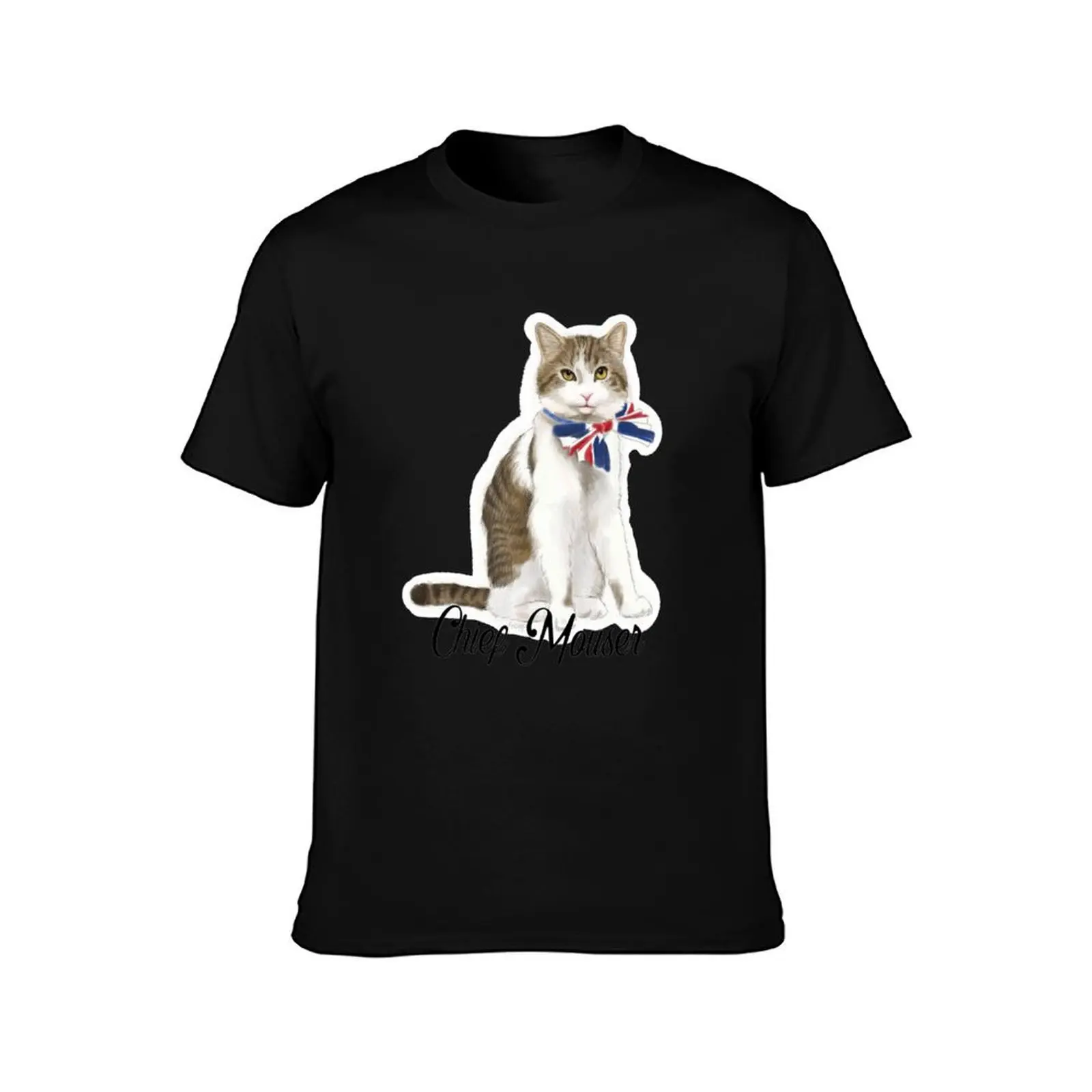 Larry the Cat Chief Mouser T-Shirt essential t shirt plain oversized graphic tee mens big and tall t shirts