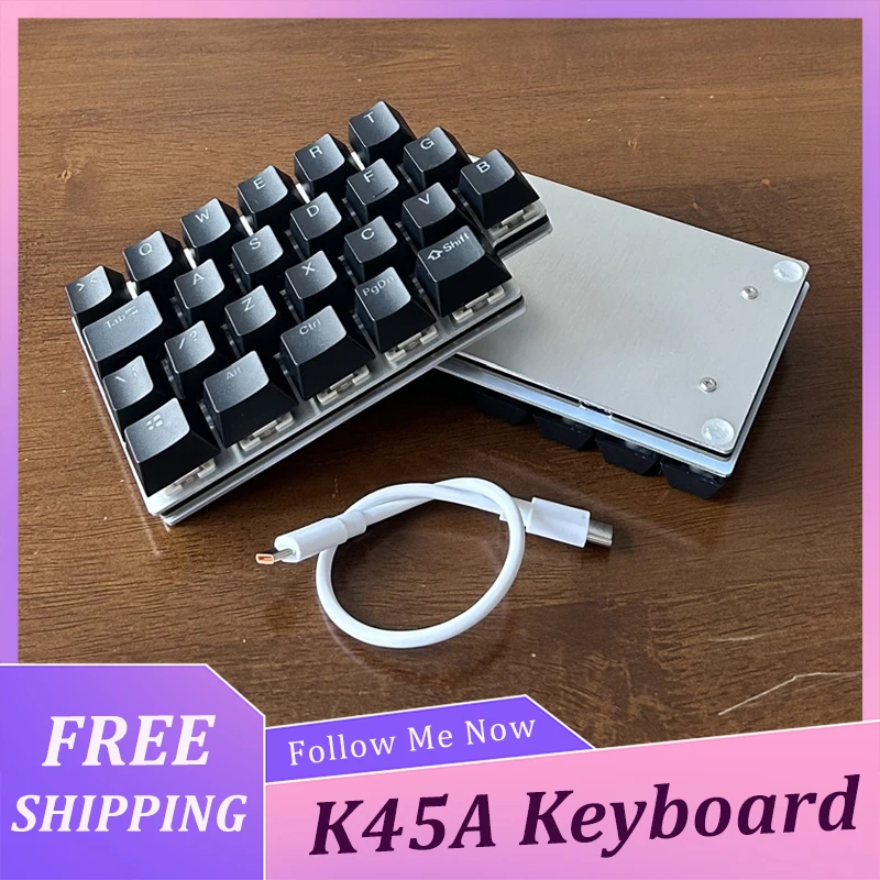 K45a Kit Keyboard Mekanis Kabel Sumbu Rendah Mode Tunggal 40% Kolom Diagonal Mendukung Firmware Qmk/ Botol Hadiah Keyboard Kustom