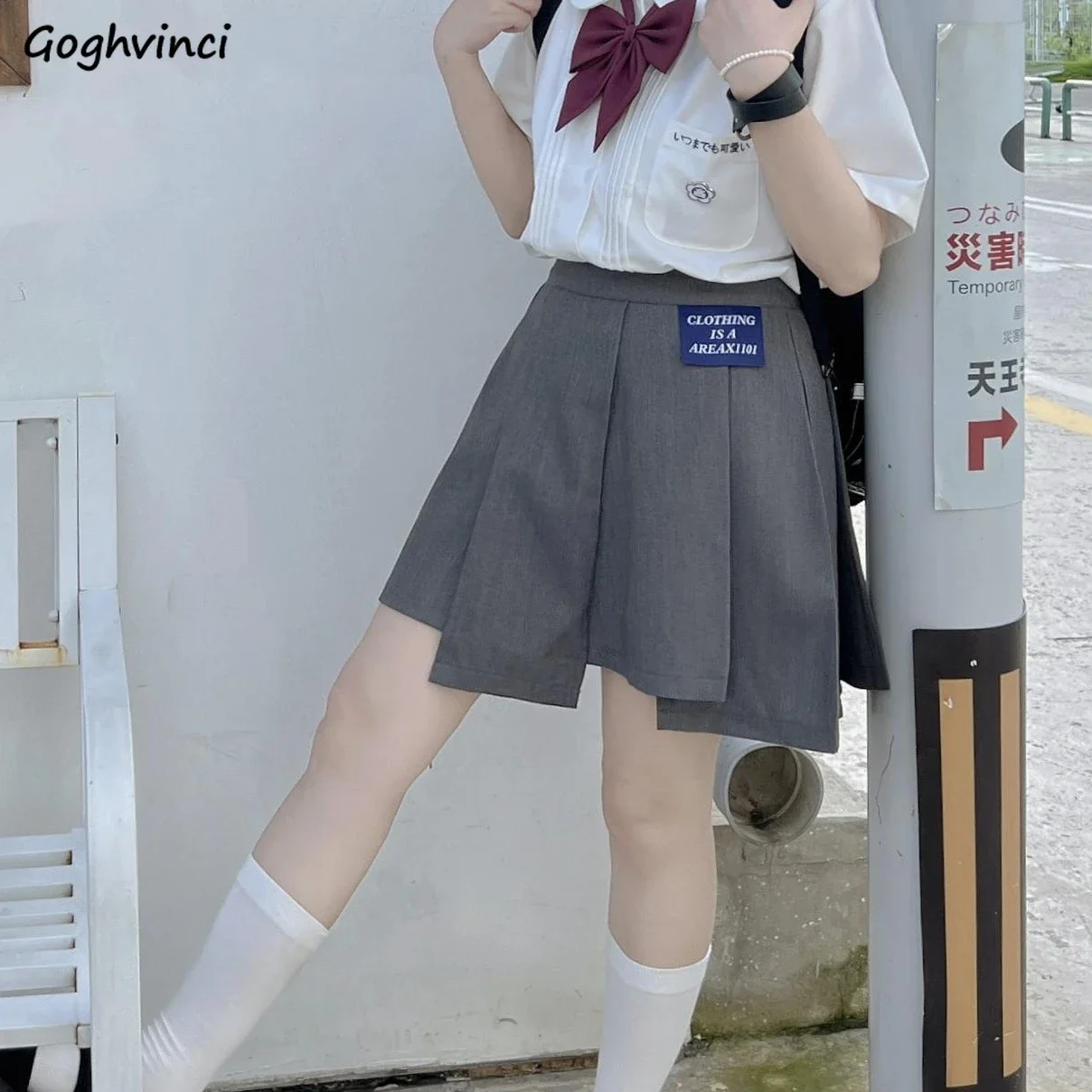 

Mini Skirts Women Pleated Irregular Preppy Style All-match Spring Summer Simple New Popular A-line Faldas Solid Trendy Casual