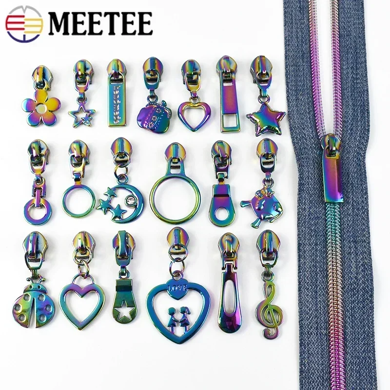 1/2/3/5M Meetee 5# Nylon Zipper Tapes & Zippers Sliders Bag Jacket Clothing Zips Roll Closures Zip Reapirt DIY Sewing Accessory