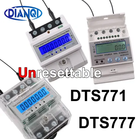 LCD 디지털 디스플레이 전력계, 전자 활성 에너지 계량기 kWh, 10(100A), 230 V, 400V, 50Hz, 60Hz, Din 3 상 4 선 Best5