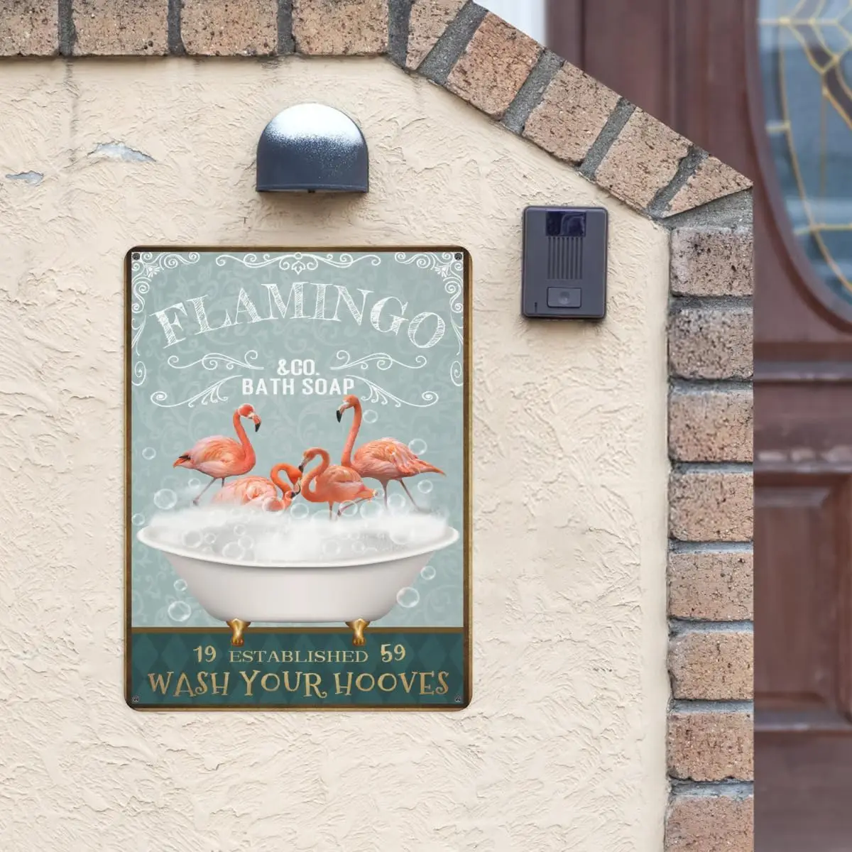 Funny Flamingo Tin Sign Decor Funny Bath Soap Bathroom Signs Vintage Bathroom and Bathtub Metal Tin Sign Bathroom Wall Decor Bat