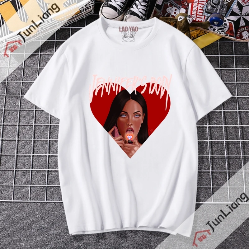 Megan Fox Women's T-shirt Movie Actress Tops Heart Graphics Streetwear Men Clothing Goth Clothes Men's T-shirts Harajuku Y2k