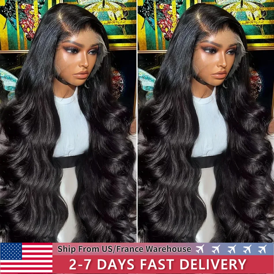 

200 Density 30 32 Inch HD Transparent 13x4 13x6 Pre Plucked Body Wave Lace Frontal Wig Human Hair Brazilian Hair 4x4 Lace Wig
