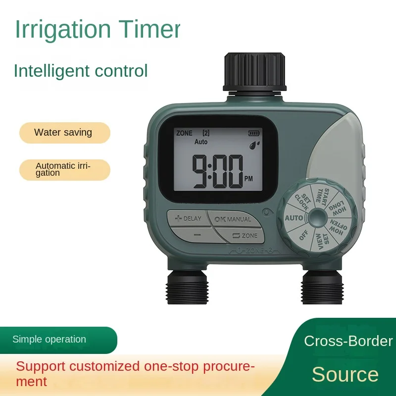 ذكي التلقائي مزدوج صمام الري الموقت المنزل في الهواء الطلق حديقة ساحة الحديقة سقي جهاز التحكم لحدائق المزارع