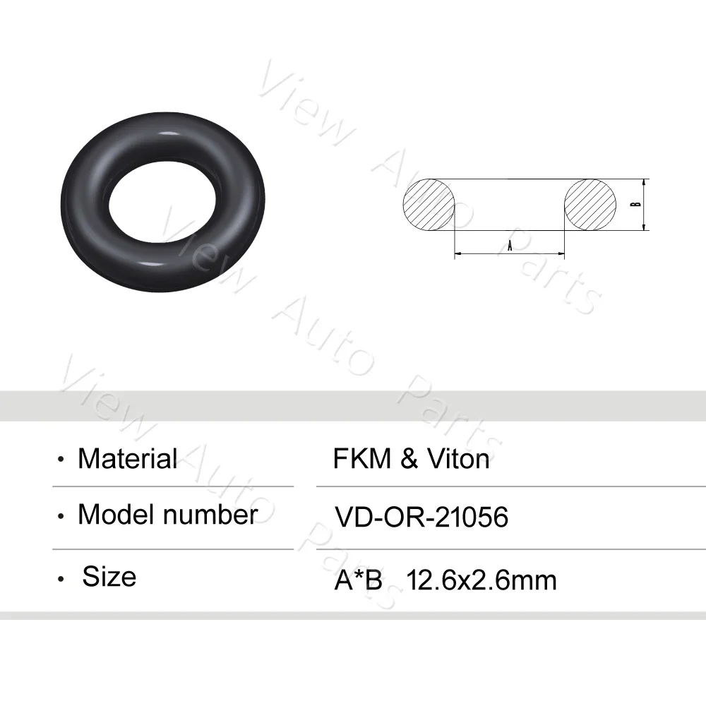 500pcs Fuel Injector FKM O'Rings ORings O Rings O-Rings Size: 12.6x2.6mm OR-21056