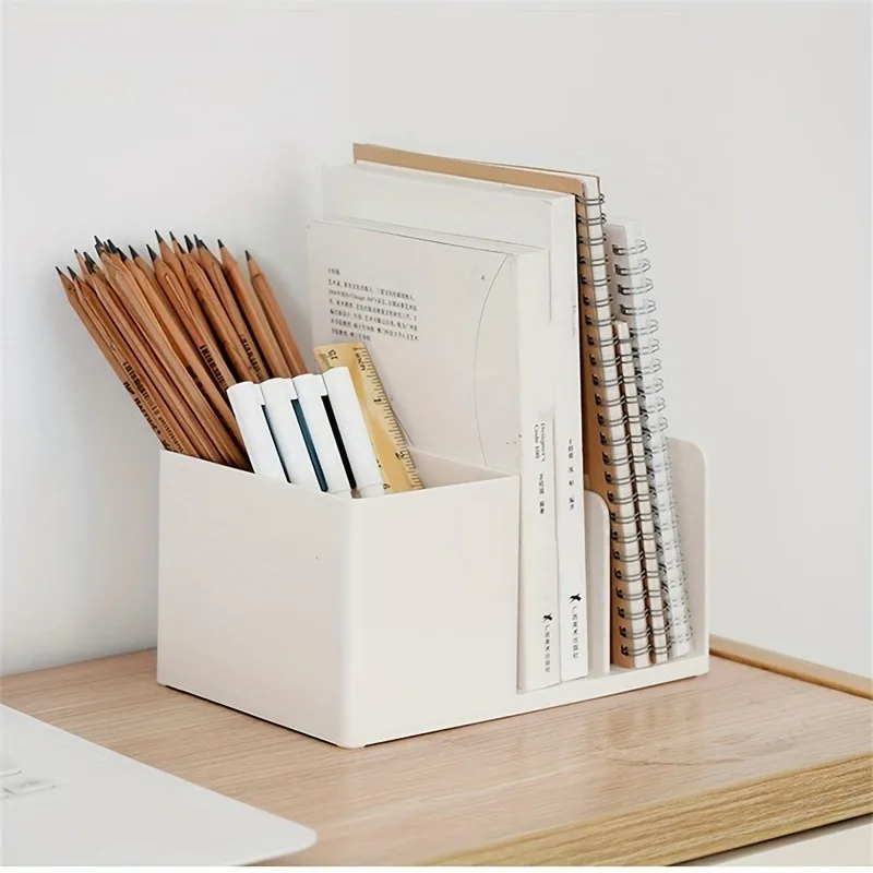 1pc Polishing desktop storage box - spacious folder storage and sorting rack with tension installation - perfect for offices