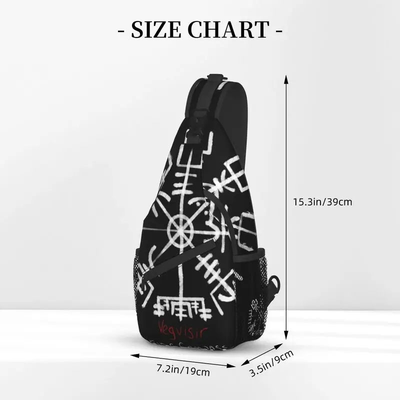 Vegvisir viking bússola bind rune sling crossbody mochila homens valhalla norse ombro saco de peito para viagens caminhadas daypack