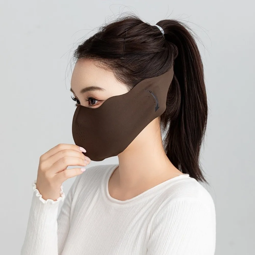 Maschera per il viso calda autunno inverno da donna Paraorecchie due in uno addensato 3D Maschera da ciclismo antivento traspirante Protezione per le orecchie