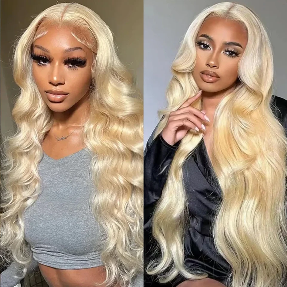 Lumiere-Perruque Body Wave Lace Front Wig Naturelle, Cheveux Blond Miel, 13 Tages, HD, 613, pour Femme