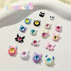 20pcs/lot 3D Kawaii Little Devil Monster Eyes Nail Art Parts Crystal Manicure Nails Accesorios Supplies Decorations Charms