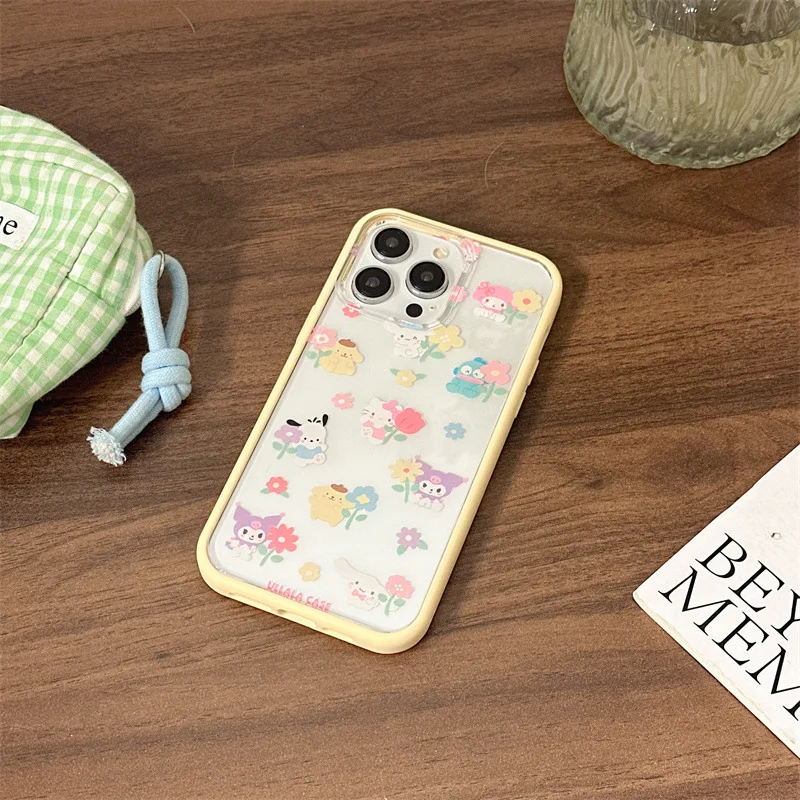 

Sanrio Hello Kitty Kuromi Phone Case For iPhone 15 14 13 11 12 Pro Max Plus XR XS MAX My Melody Cover Y2K Anti-Fall Cover Gift