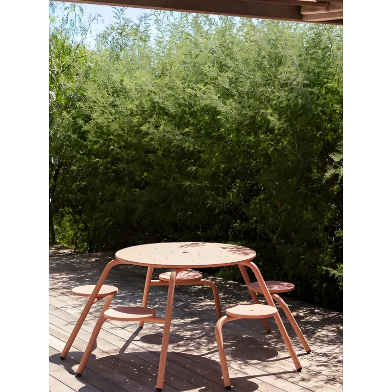 

Outdoor table and chair courtyard open-air balcony leisure table and chair combination outdoor long table cafe terrace small