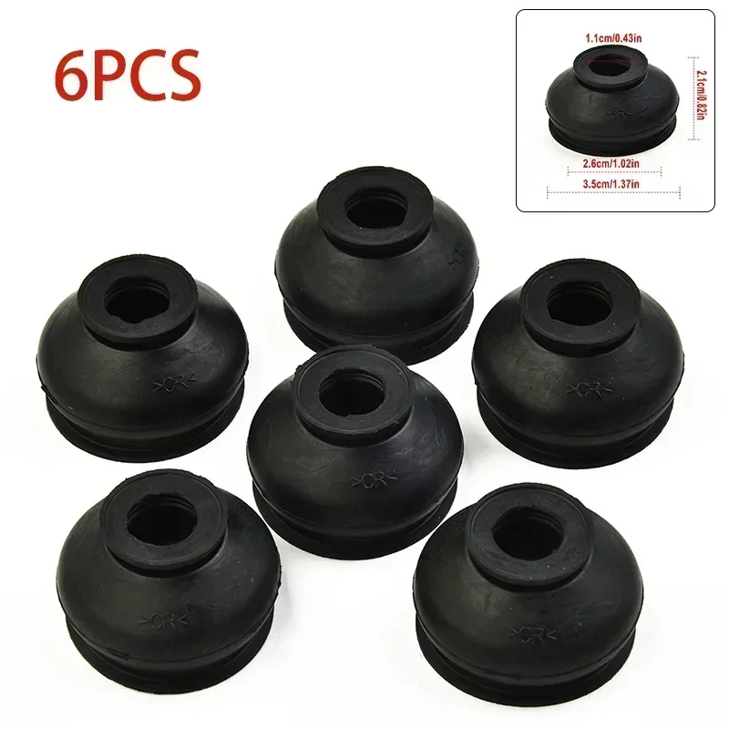 

6pcs Ball Joint Boot Suspension Steering Dust Cover Track Tie Linkage Rubber Dust Boot Covers Track Rod End Replacement Kit
