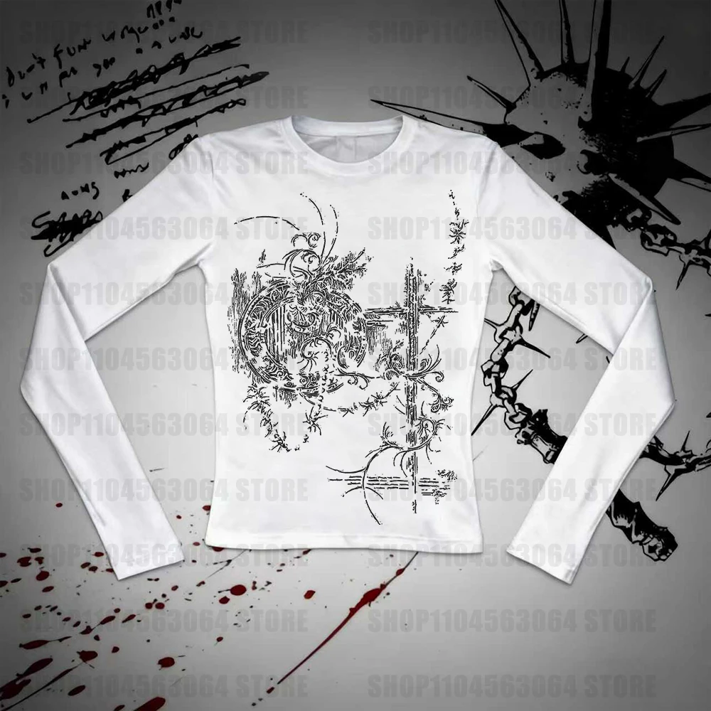 90s Clothes Vintage Women's Cropped Anime Girl Trashy Y2k 2000s Tops Harajuku Woman Clothing Baby Tees Y2k Shoujo Girl Style Emo