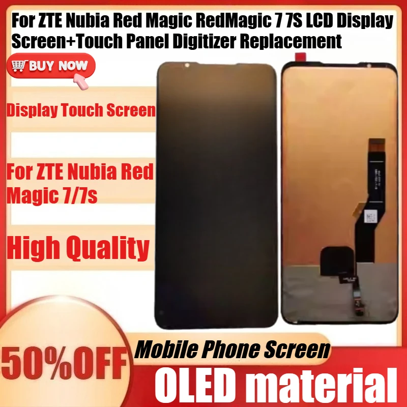 New OLED for ZTE Nubia Red Magic RedMagic 7 7S LCD Display Screen+Touch Panel Digitizer Replacement
