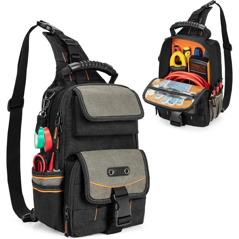 Zippered Electrician HVAC Tool Bag Storage Pouch with Ergonomic Handle Durable Portable Organizer for Electricians & HVAC Techs