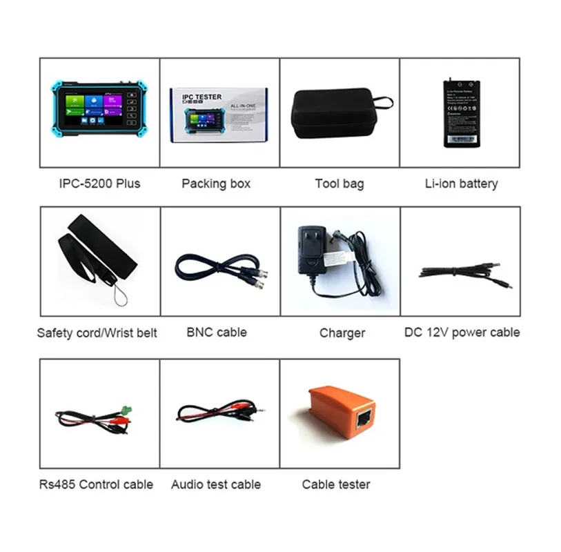 Imagem -06 - Tester Cctv Tester ip Testadores de Monitor 4k Hdmi Vga Cctv para Ipc Poe Ahd Cvi Tvi Testes de Cabo Sdi Ipc5200c Ipc-5100 54