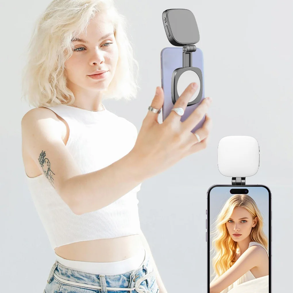 

Заполняющий светильник для селфи с магнитом, насадка для мобильного телефона, усилитель косметической камеры, кольцевой светильник с зеркалом для фотографии