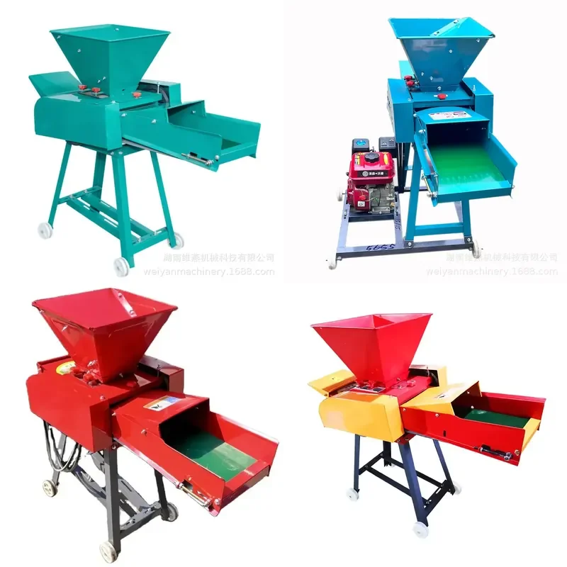 Automatic Conveyor Belt Corn Straw Grass Crusher for Guillotine Machine Small Wet and Dry Household 220V for Cattle and Sheep