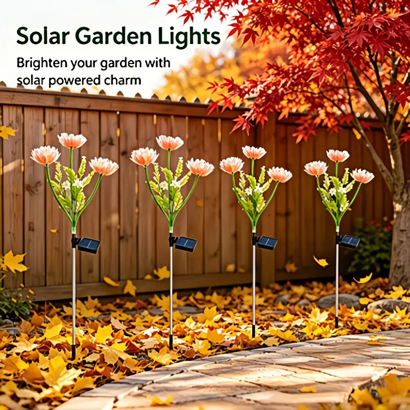 Solar  Floral Stake Lights Spider Lily Shape Backyard Villa Garden Landscape Ornament Lamp Waterproof Outdoor IP65 LED