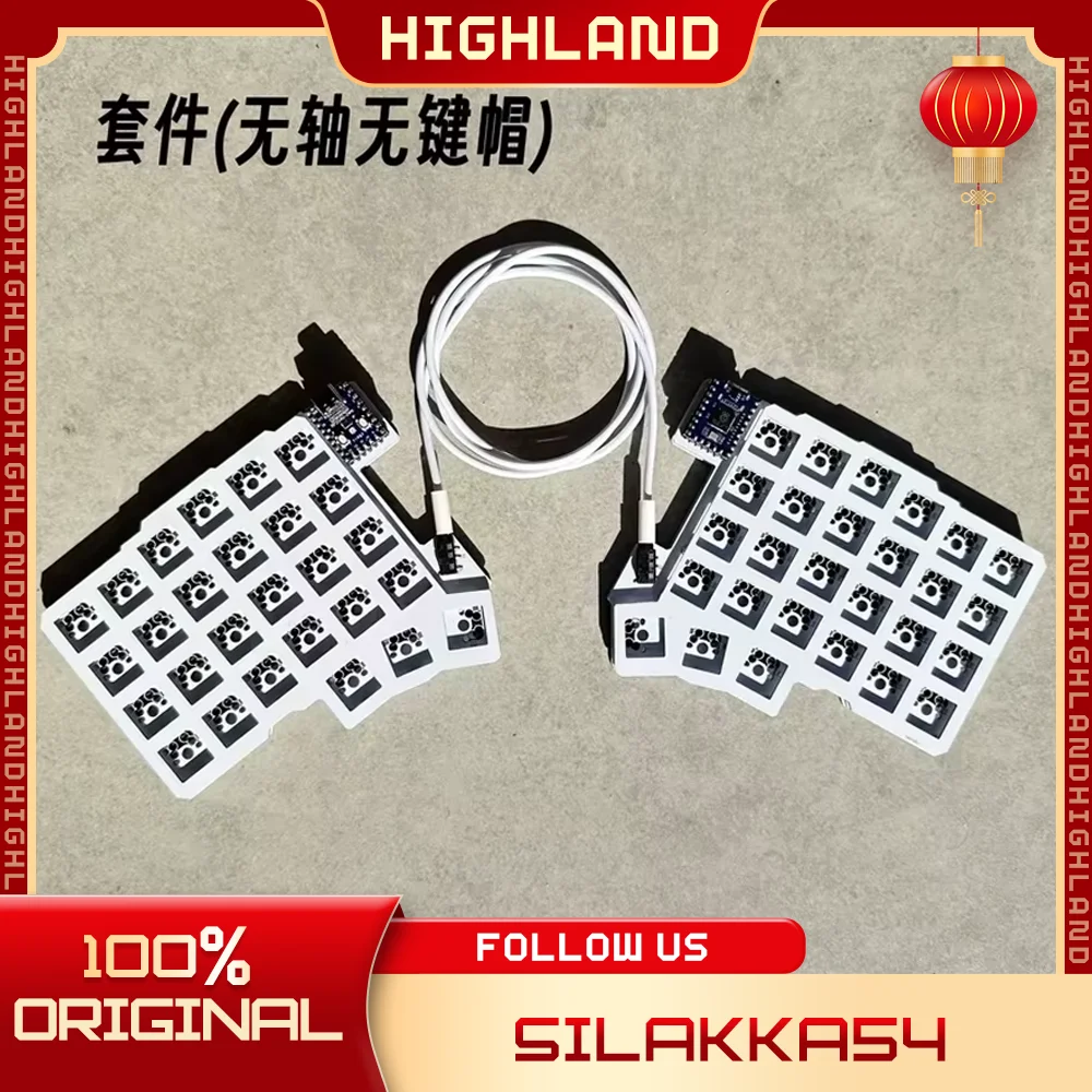 Silakka54 Split Keyboard Wired Keyboard Ergonomics RP2040zero Hot Swap Support QMK/VIAL Customized PC Gamer Keyboard Accessories