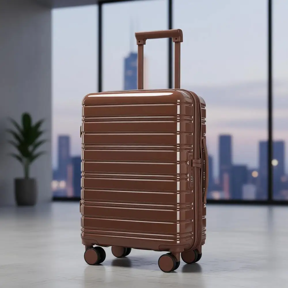 

20 Inch Expandable Hardside Spinner Suitcase with TSA Lock for Air Travel (Mocha)