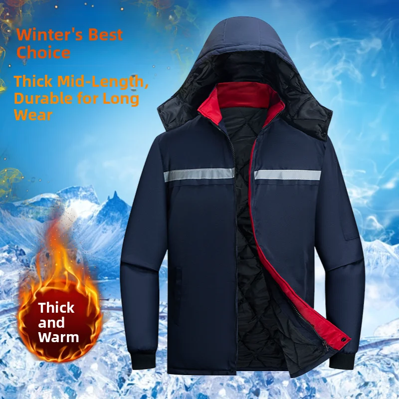 

Thickened Cotton Workwear Jacket for Men Winter Construction Site Warm Anti-Cold Wear Resistant New Style Loose Fit Work Uniform