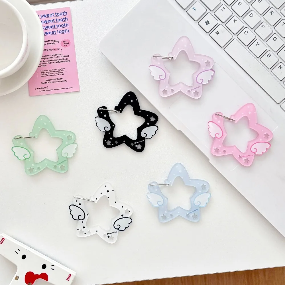 Angel Star Mountain Climbing buckle Acrylic pendant Korean-style keychain pain bag buckle bag hanging decorative buckle image 3