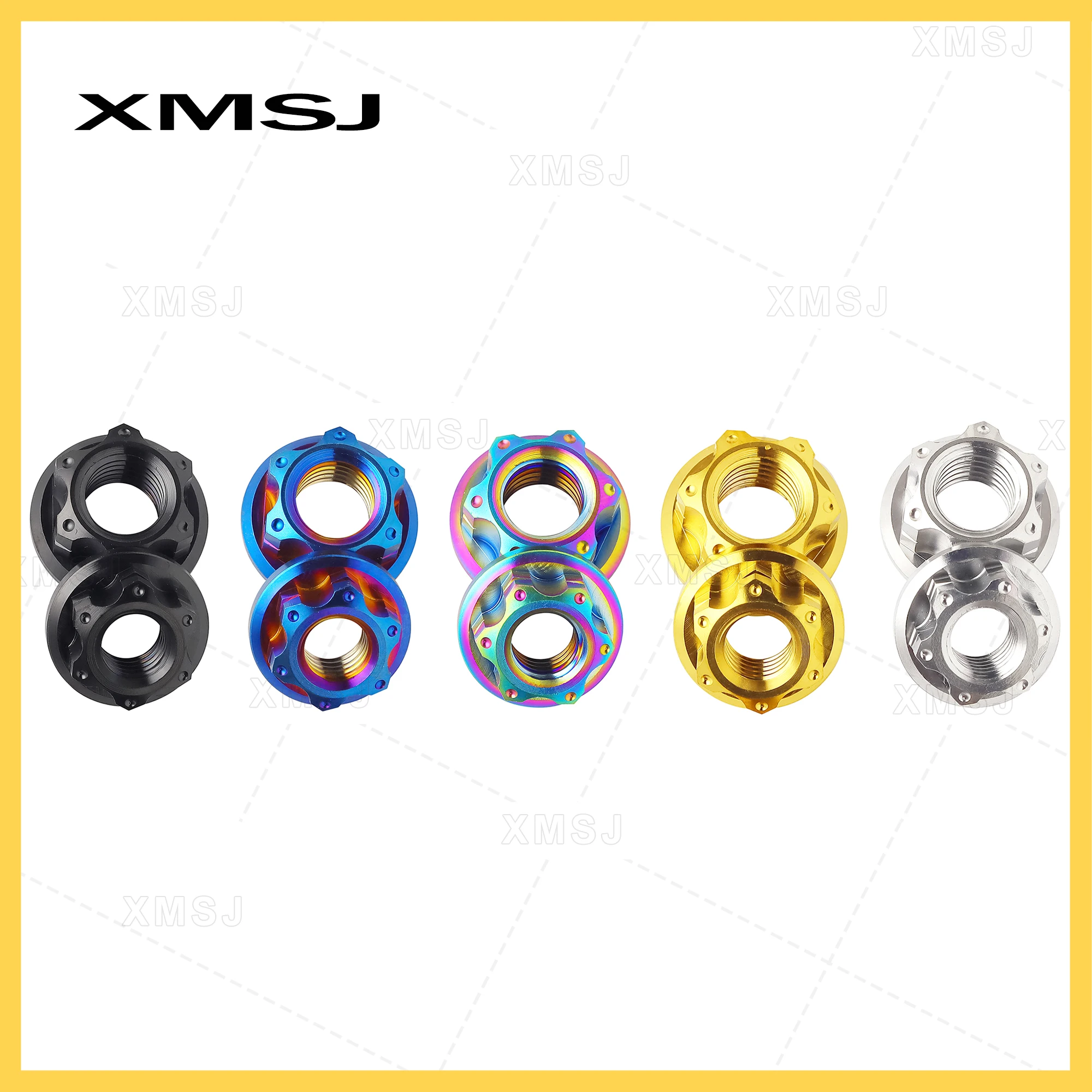 XMSJ nakrętki tytanowe M6 M8 M10 M12 sześciokątny kołnierz sześciokątny nakrętka tylnej osi do roweru motocykl Titanim Fastener — zdjęcie 5