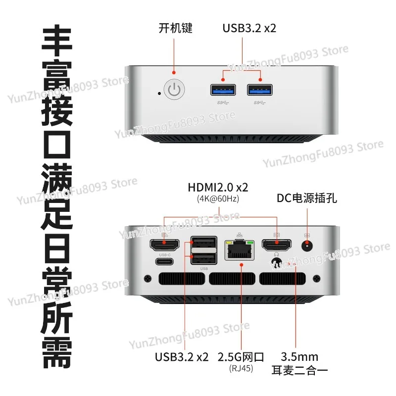 R3-4300U Mini Console Office Game Mini PC Small Computer Wifi6 Three Display 4K