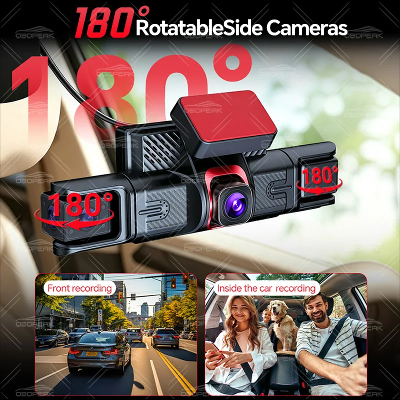 M100 4G LTE 4CH GPS Dash Cam Front 2K+3*1080P Car DVR 360 Camera 24H Parking WiFi ADAS BSD IR Night Vision Video Recorder