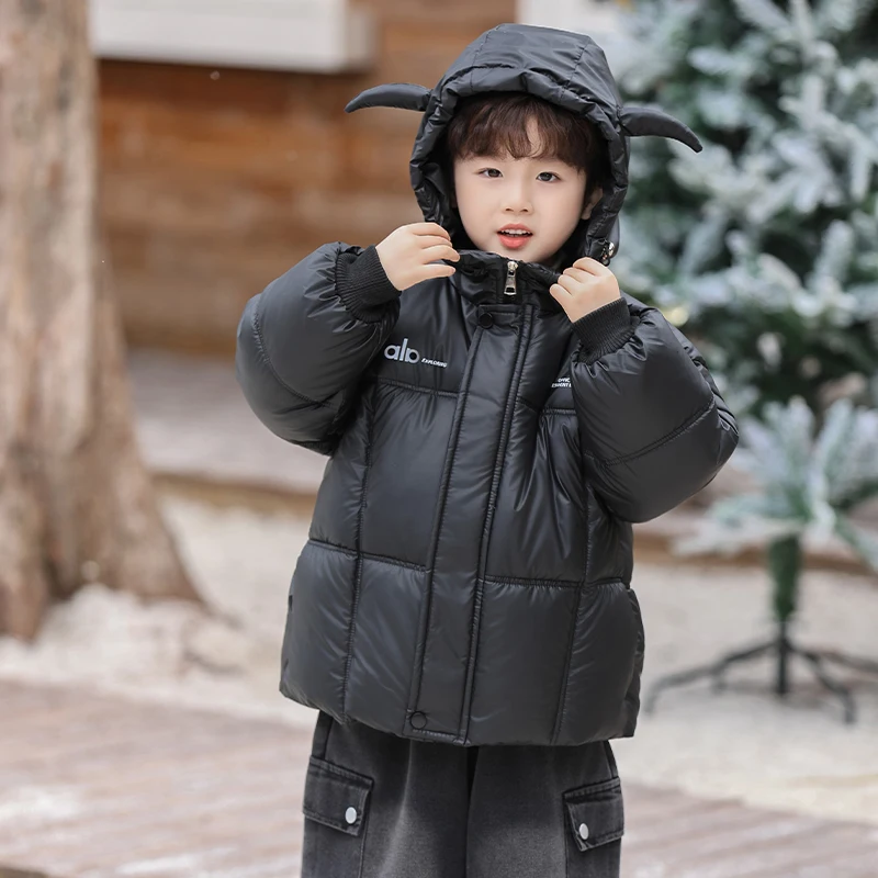 

Модная зимняя куртка для мальчиков: утепленное хлопковое пальто, модная теплая верхняя одежда для малышей, удобная домашняя одежда.