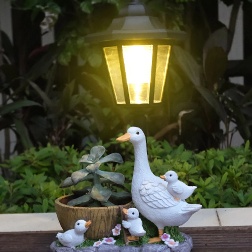 

Солнечная шестиугольная садовая лампа-скульптура из смолы в виде животного, декоративный светильник для двора и сада