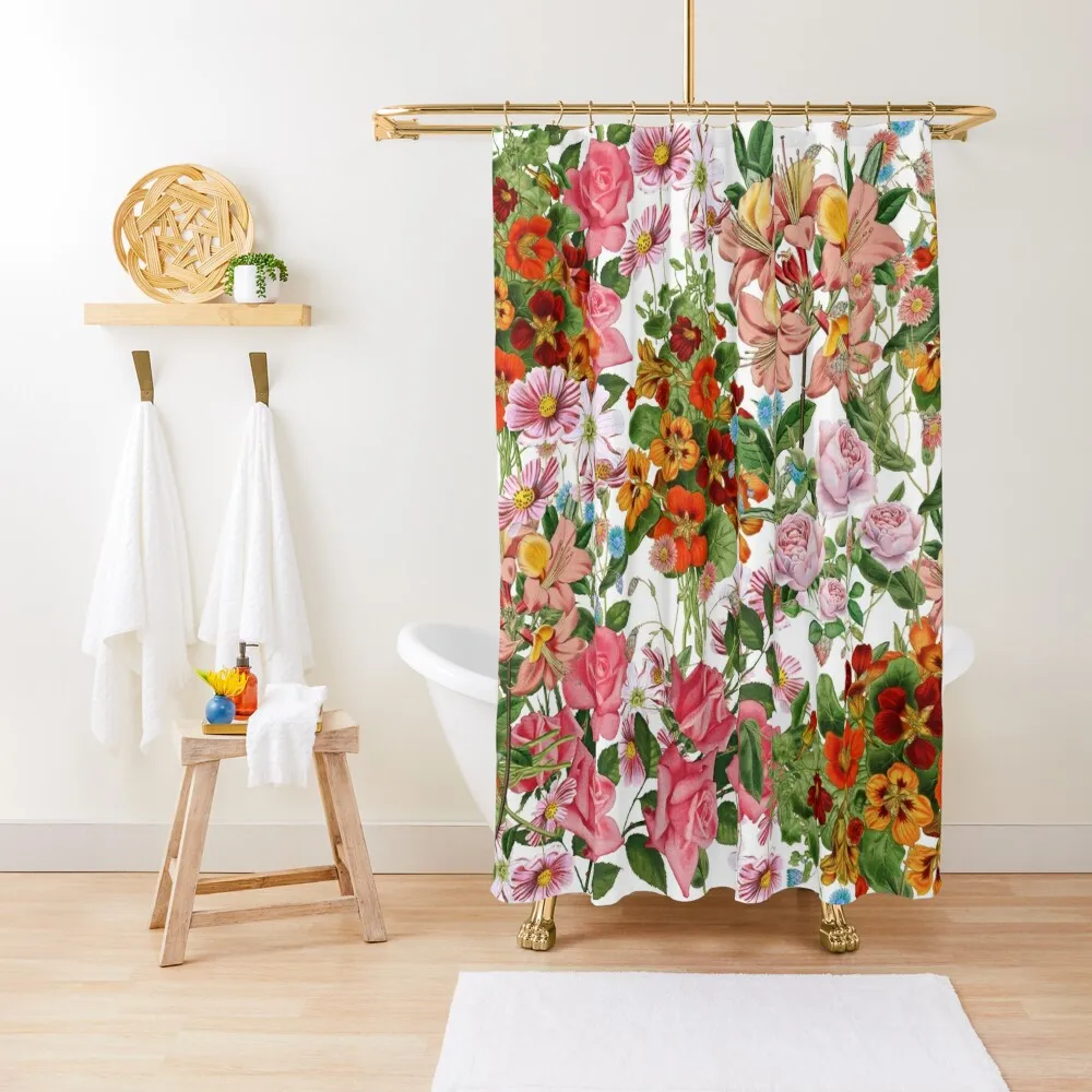 

Floral pattern on white background Shower Curtain Elegant Bathroom Bathroom Accessorys Bathroom Accessories Curtain