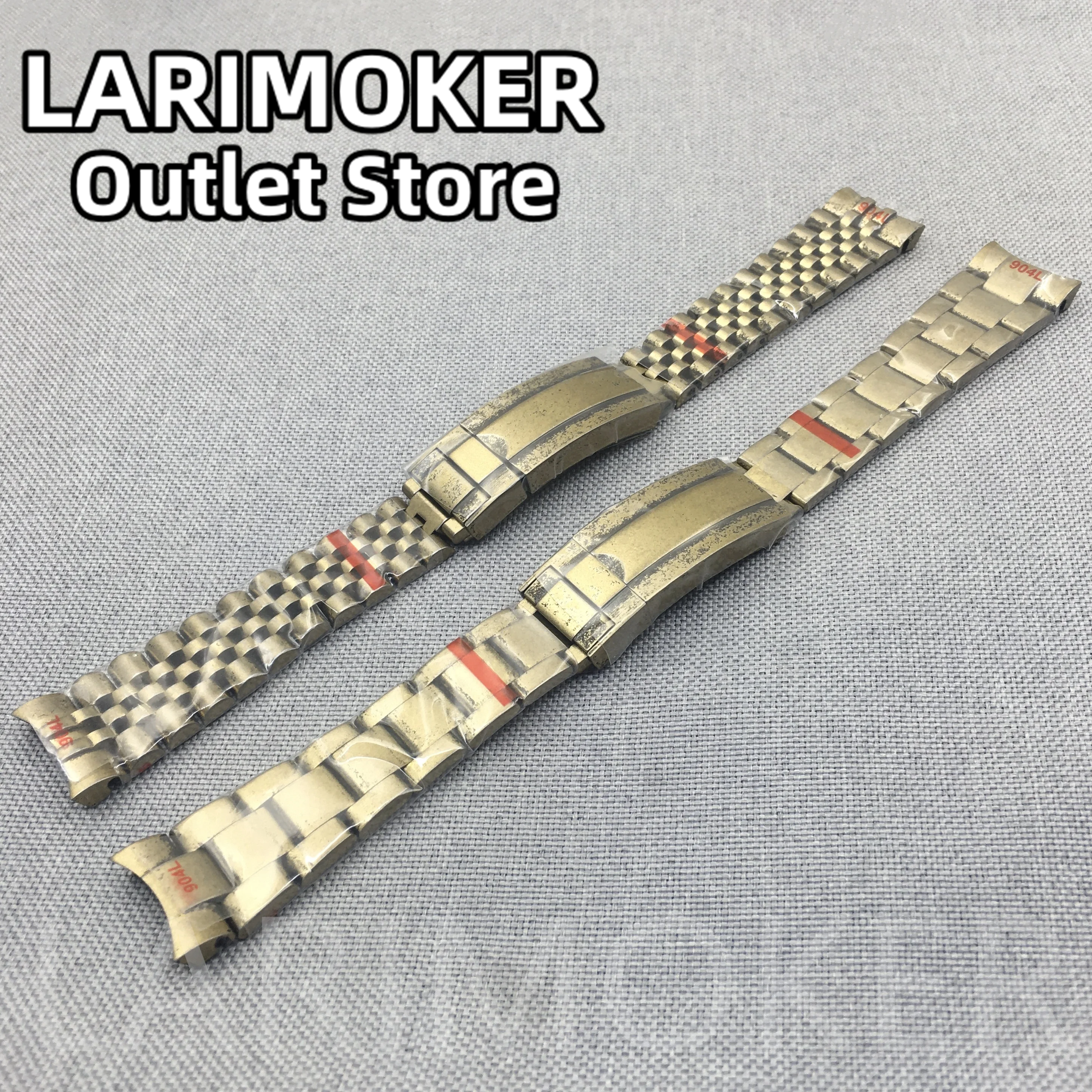 LARIMOKER 20mm 904L bracelet Solid Stainless Steel Bronze Watch Band Folding Buckle Mens Strap Sutiable LARIMOKER 40mm/41mm case