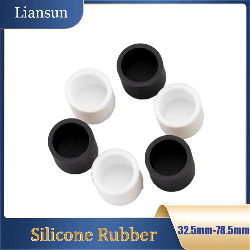 

32.5–78.5mm Silicone Rubber End Caps Black and White Sealed Protective Sleeves Steel Pipe Plastic Plugs Screw Protection Sleeves