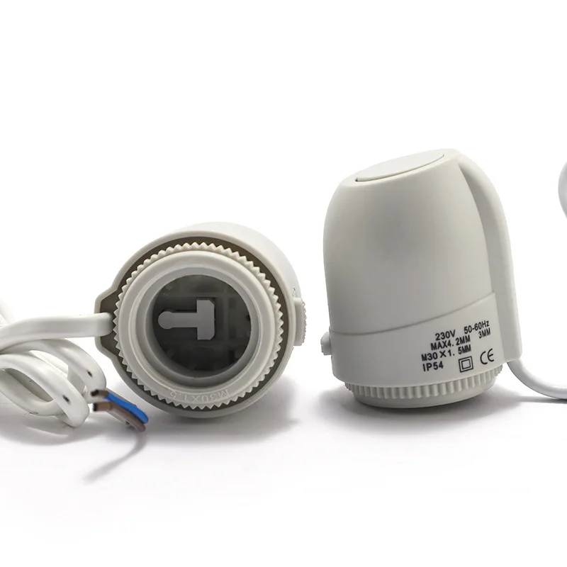 Válvula atuadora térmica elétrica normalmente aberta, 24v, 230v, sem nc, para coletor, sala radiante, aquecimento por piso radiante, eletrorotermico