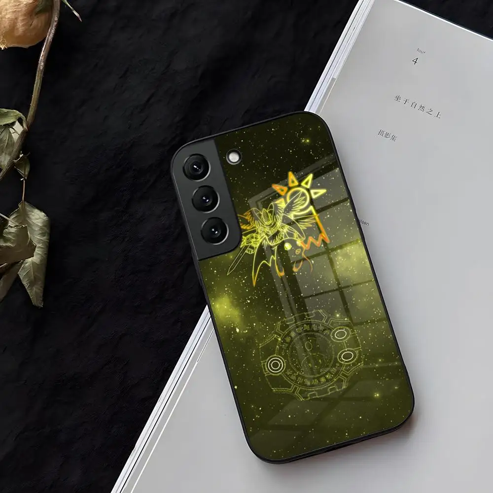 Digimon Anime Phone Case Glass For Samsung Galaxy S21 S26 S25 S22 S20 S24 S23 Ultra Fe Plus A16 A34 A54 A24 A53 Coque