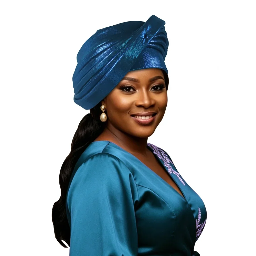 2026 Neue mehrschichtige Damen-Turbanmütze, afrikanische Kopfbedeckung für Damen, nigerianische Hochzeitsgele, Party-Kopfbedeckung, Bonnet, Kopfbedeckung, Hut – Detail 6